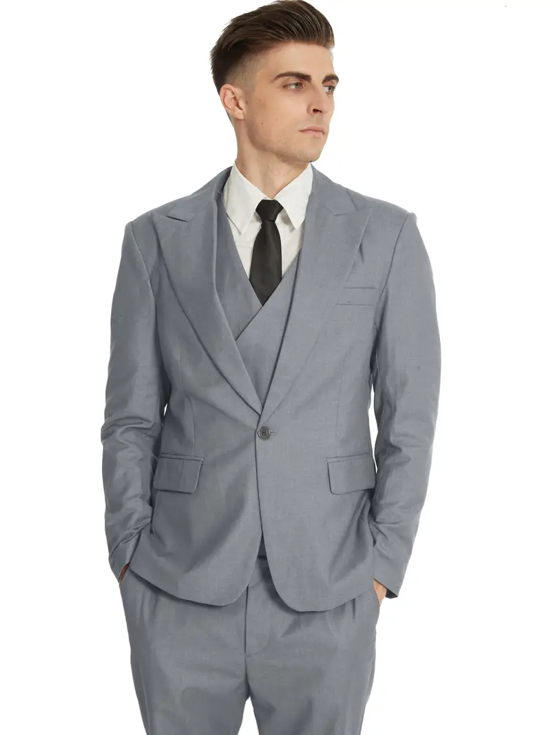 Wedding Suits For Men 3 Piece(blazer+vest+pants )groom Suit White