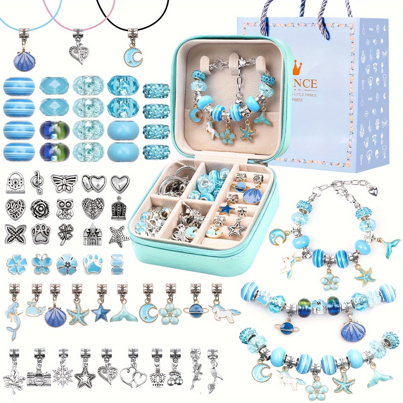 Lezmarket 208 Pcs Charm Bracelet Making Kit for Girls, Unicorn Mermaid  Crafts Gifts Set, Charm Bracelets Jewelry Making Kit for 8-12 Age Girl