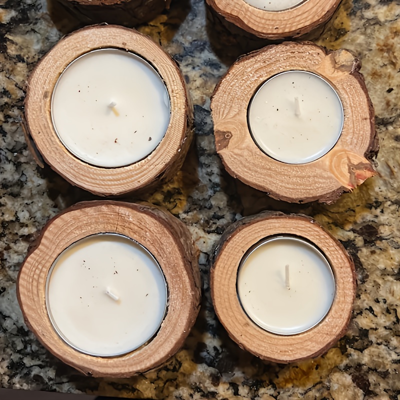 Natural Wooden Candle Holder Tea Light Holder For Home Dinner