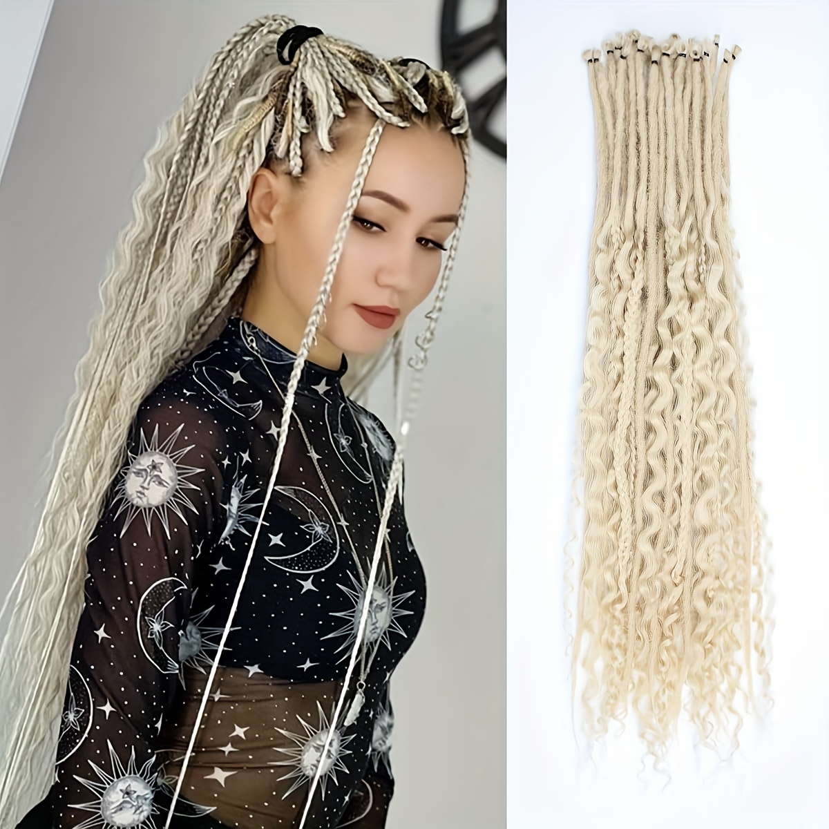 Synthetic Crochet Dreads Extensions Wavy Dreads 60 DE Full Set Lightweight  Curls Dreads Set of Brown to Blond Ombre Crochet Dreads -  Canada