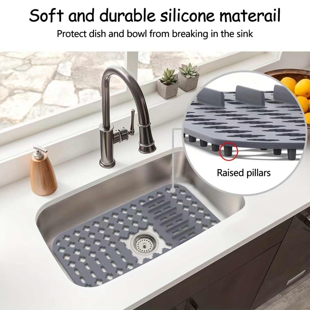 Silicone Sink Protector Mat Foldable Drain Pad Non Slip Mat Quick Drying  Dish Drain Pad Kitchen Accessories