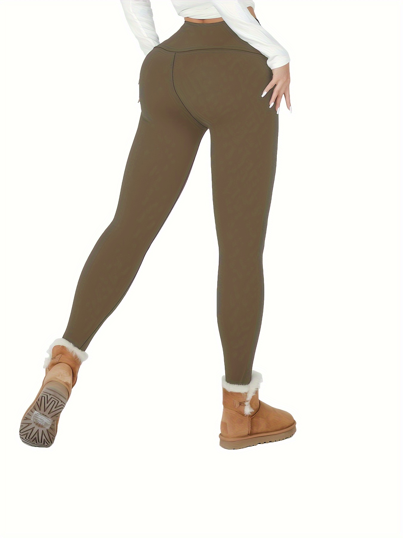 Thermo Leggings Damen - Gefüttert Fleece Hohe Taille Dehnbare Schlanke  Warme Schlanke Hose Winter mit Plüsch Flauschige Damen Yogahose Fitnesshose  für Alltag Zuhause Outdoor : : Fashion