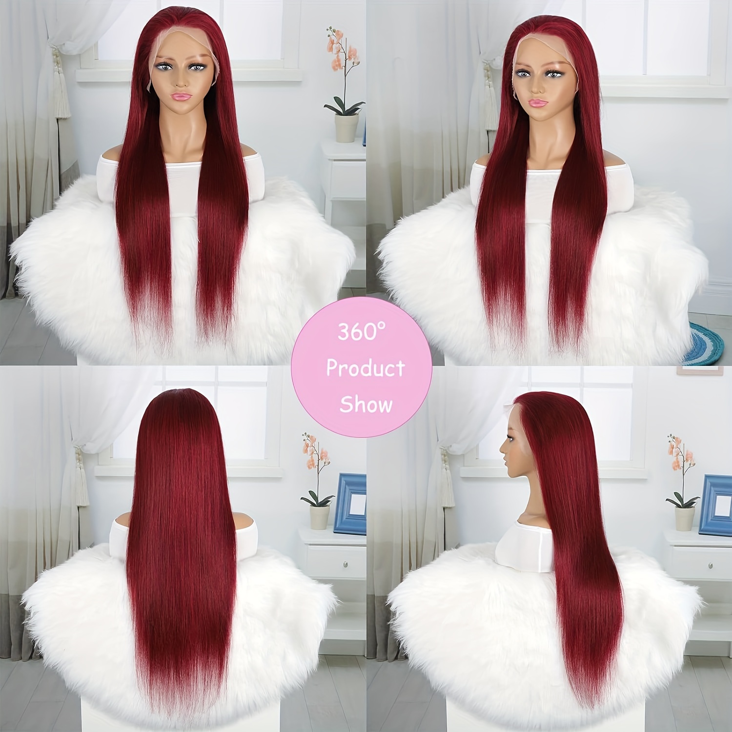 99j Burgundy Lace Front Wigs Human Hair 13x4 99j Straight Temu