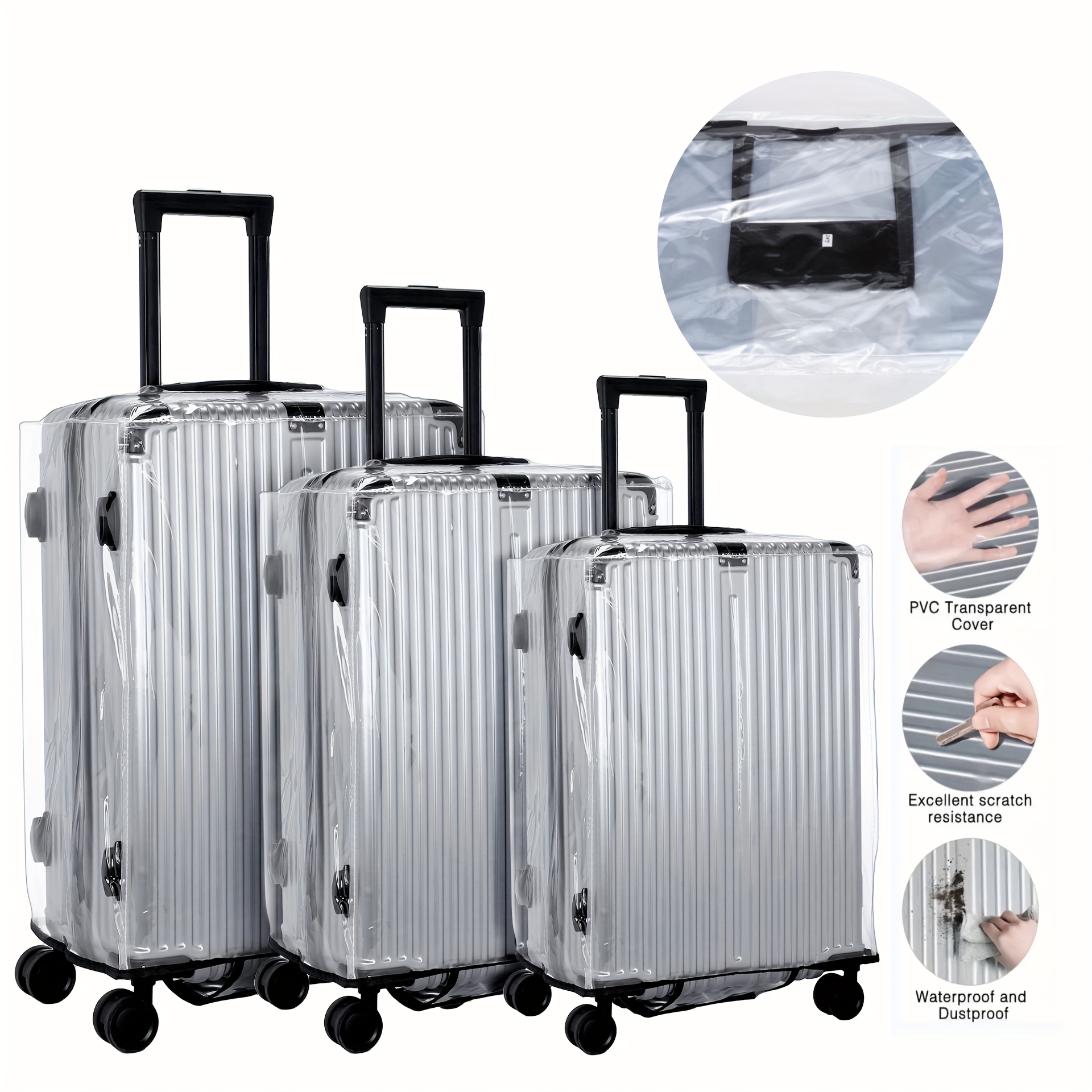 Waterproof Clear Pvc Suitcase Cover, Hook And Loop Travel Protectors Luggage  Cover, Wheeled Suitcase Luggage Protector Suitcase Cover, Fits Most Suitcase  - Temu Ireland