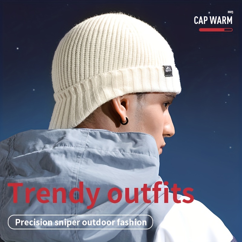 Autumn Winter Knitted Ski Hat Men Women Outdoor Cycling - Temu
