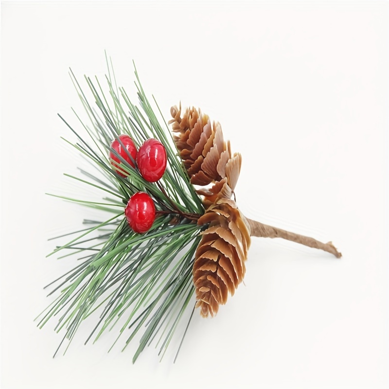 5/10Pcs Christmas Snow Frosted Pine Branches Artificial Pine