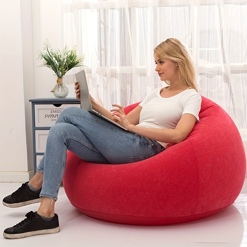 LONABR Bean Bag Chair Lounger Sofa Seat Self-Inflated Sponge Filling Kids  Adults