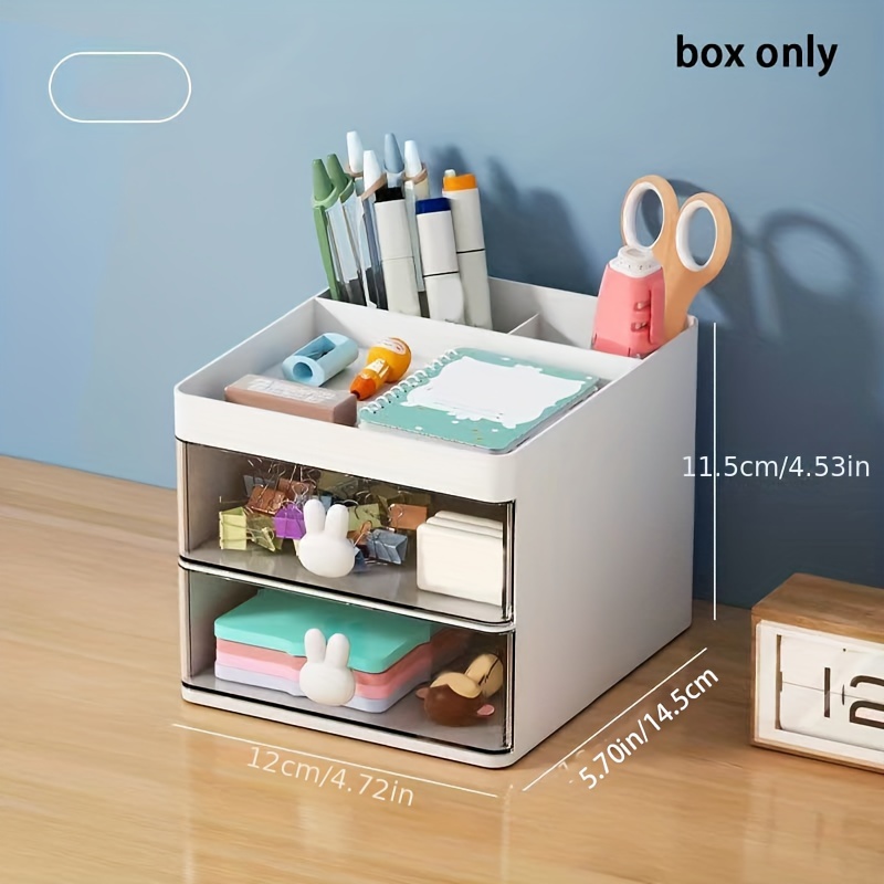 Rabbit Decor Makeup Storage Box Transparent Drawer Type - Temu