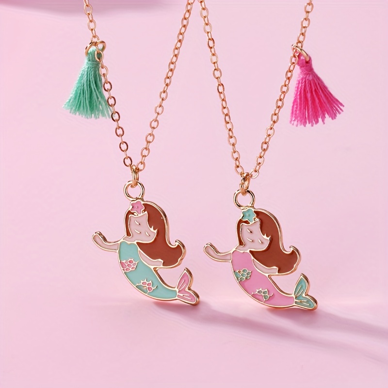 Mermaid hot sale friendship necklace