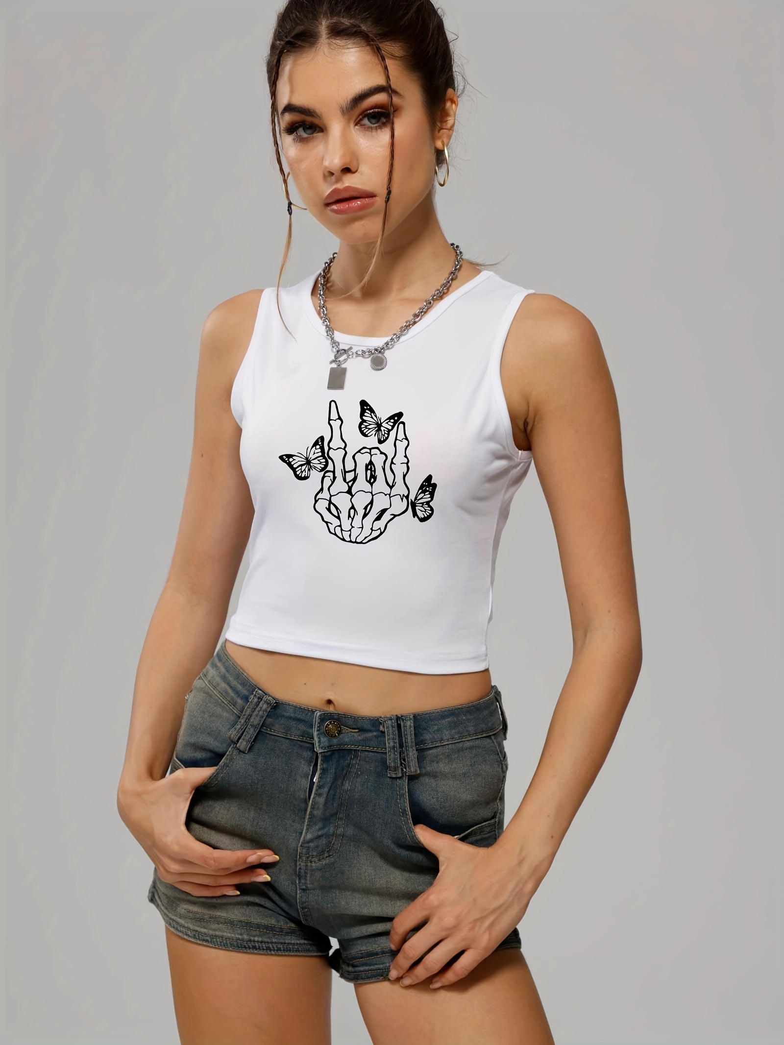 POTO Crop Top Athletic Shirts for Women Cute Sleeveless Yoga Tops Running  Workout Shirt Summer Tank Tops for Women Loose Fit