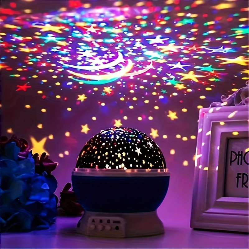 Night Light, Moon Star Rotation Projector With 8 Light Modes