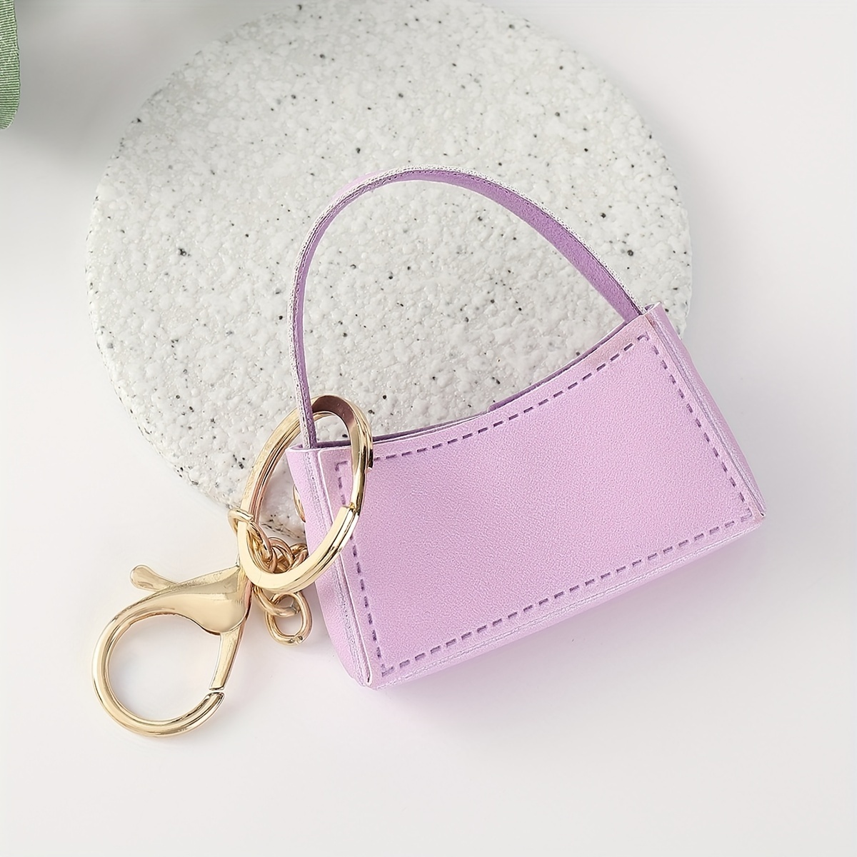 Women Luxury Leather Bucket Lipstick Bag Keychain Exquisite Personality  Storage Bag Pendant Accessories Key Ring Gift Creative