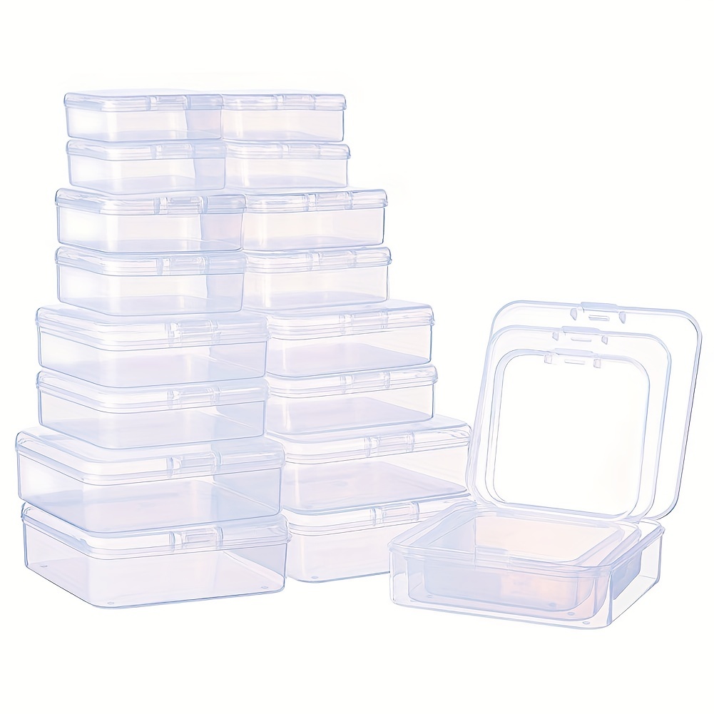 Small Plastic Boxes 10 Pack Clear Bead Storage Containers with Lid for  Beads, Je