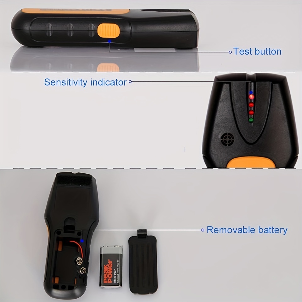 Detector de metales 5 en 1, escáner de pared, buscador de madera de CA,  cables, rastreador de profundidad