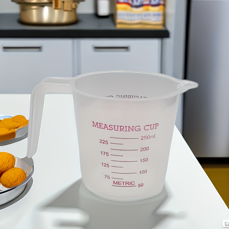 Plastic Measuring Cup choice of 1-Cup, 2-Cup, 4-Cup or Set of 3 pcs with  Grip and Spout easy to read (4-Cup)