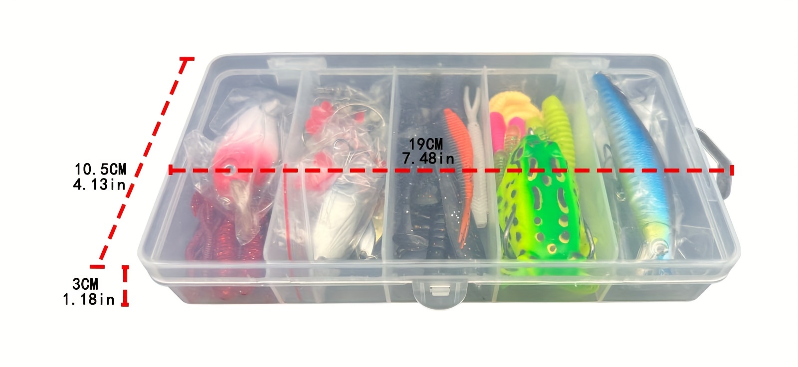 26 107 132 284pcs fishing lures kit tackle box with hard lures spoon lures soft plastic worms swimbaits crankbait jigs hooks for bass trout salmon fishing details 8