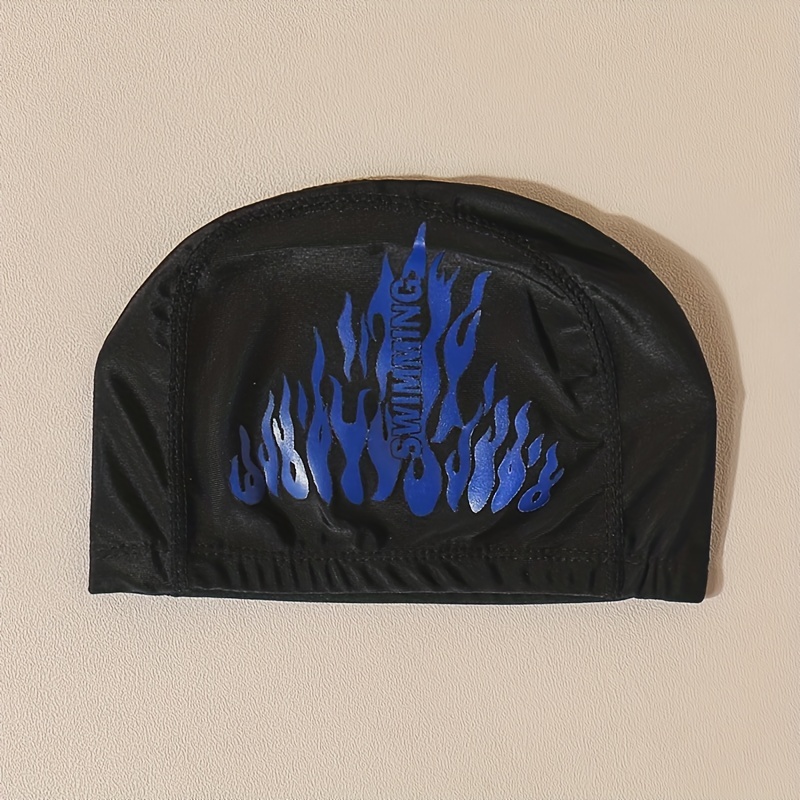 Flame Pattern Swim Unisex Printed Swimming Hat Elastic - Temu