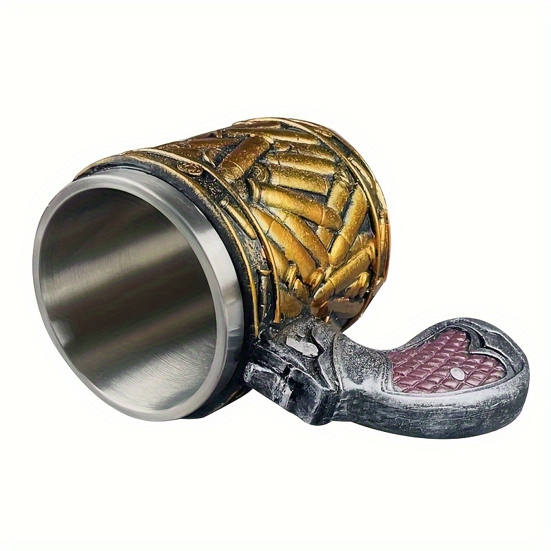 Creative Bullet Stainless Steel Water Cup, 3d Resin Embossed