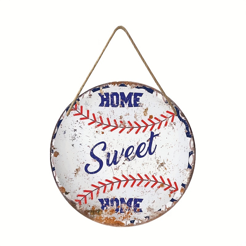 Home Sweet Home Sign - Letrero para decoración del hogar, 9 x 9 pulgadas,  letrero con corona, letreros de granja para decoración del hogar, letreros