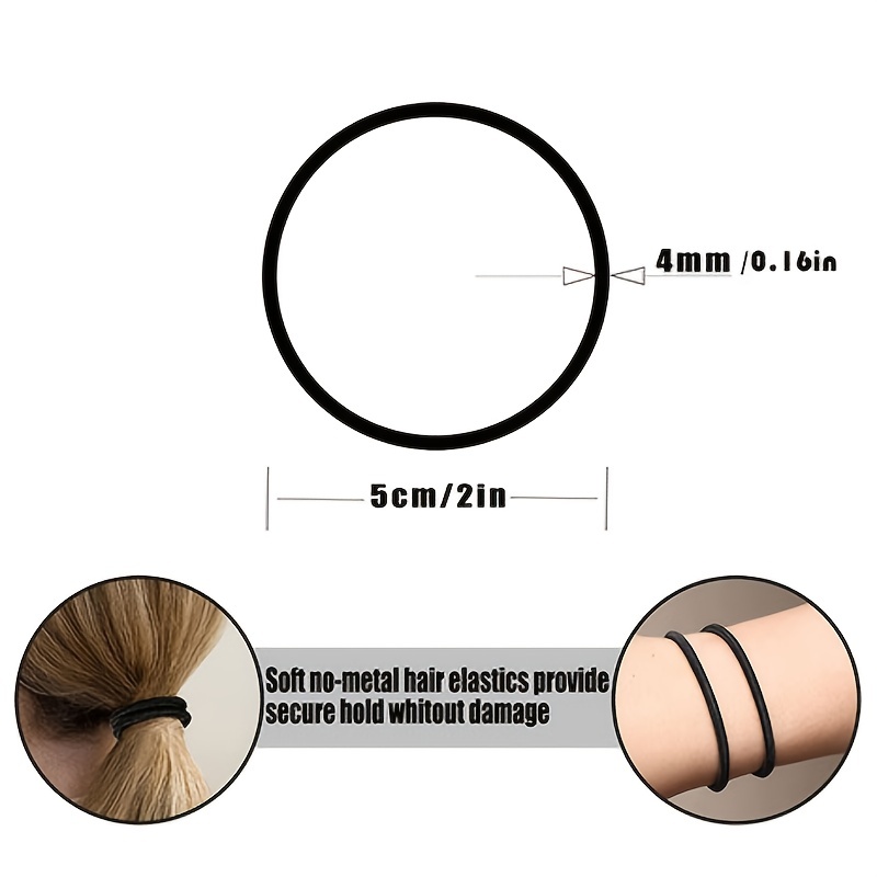 120pcs Elastic Hair Ties for Thick Curly Hair
