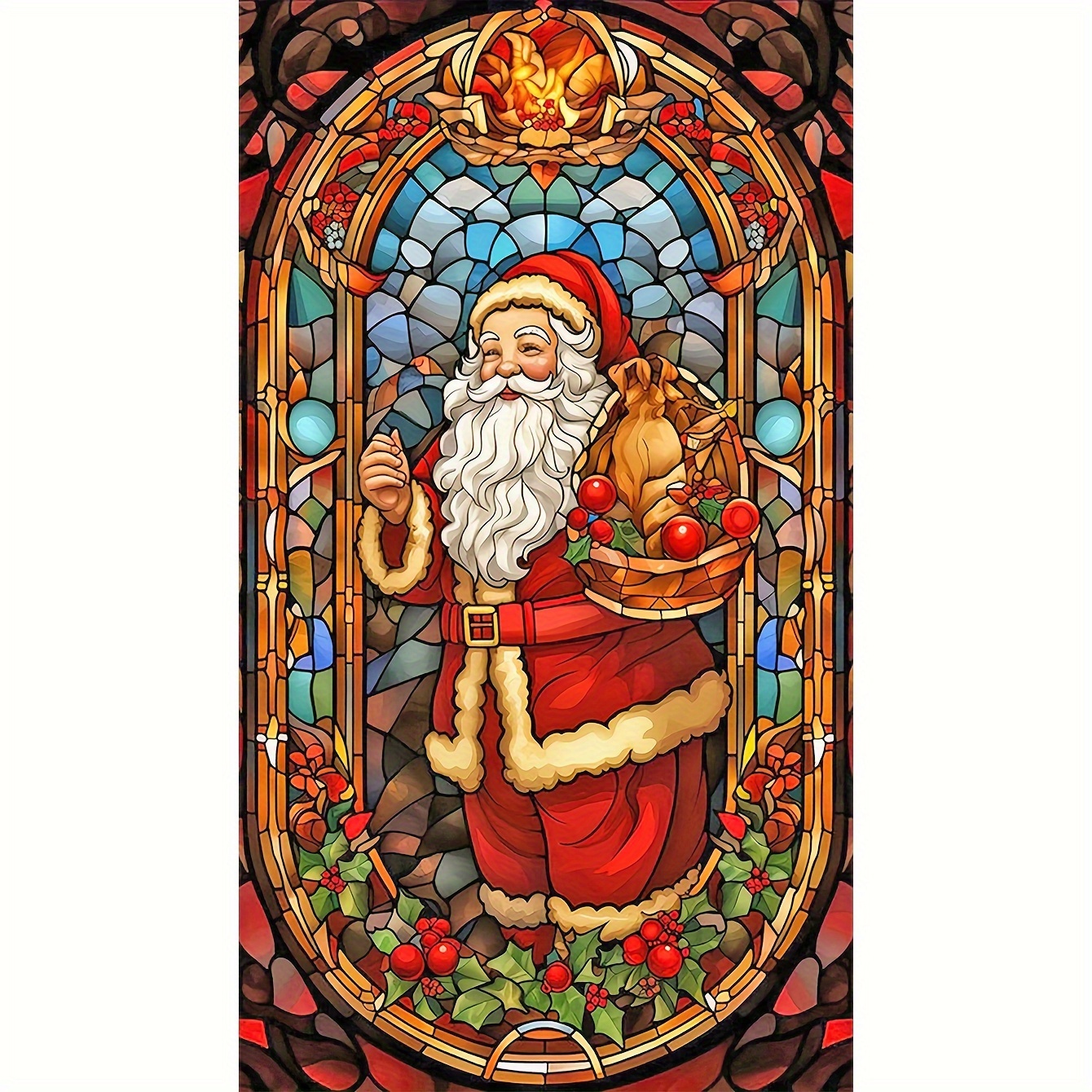 

1pc 40x70cm/15.7x27.5in 5d Diy Artificial Diamond Painting Santa Claus Diamond Painting For Living Room Bedroom Decoration