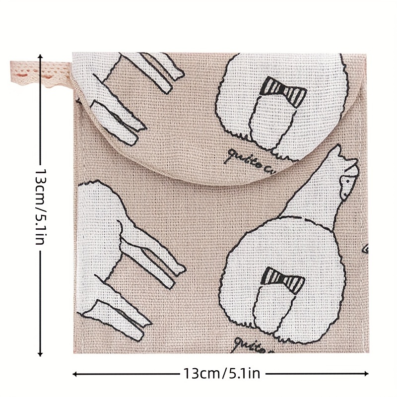 1pc Stylish Multi-Purpose Travel Organizer Bag - Perfect for Toiletries, Sanitary Pads, and Cosmetics! Large Capacity Portable Storage with Unique Animal & Plant Designs (Blue Fox, White Goose, Green Leaves, Pink Flowers)