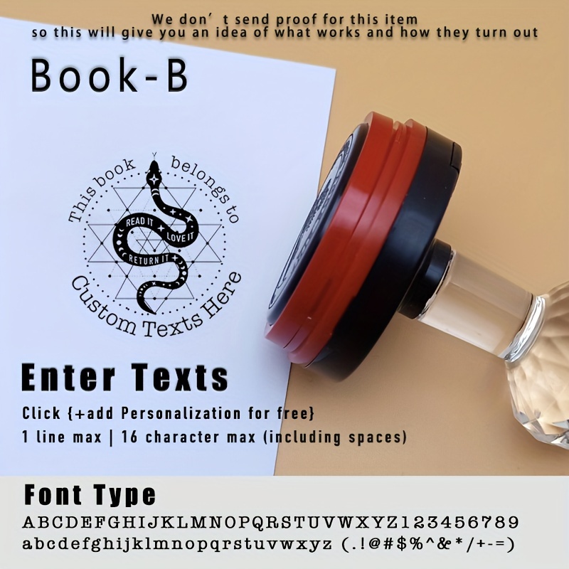 Diy Customized Book Seal Round Crystal Handle Stamp - Temu