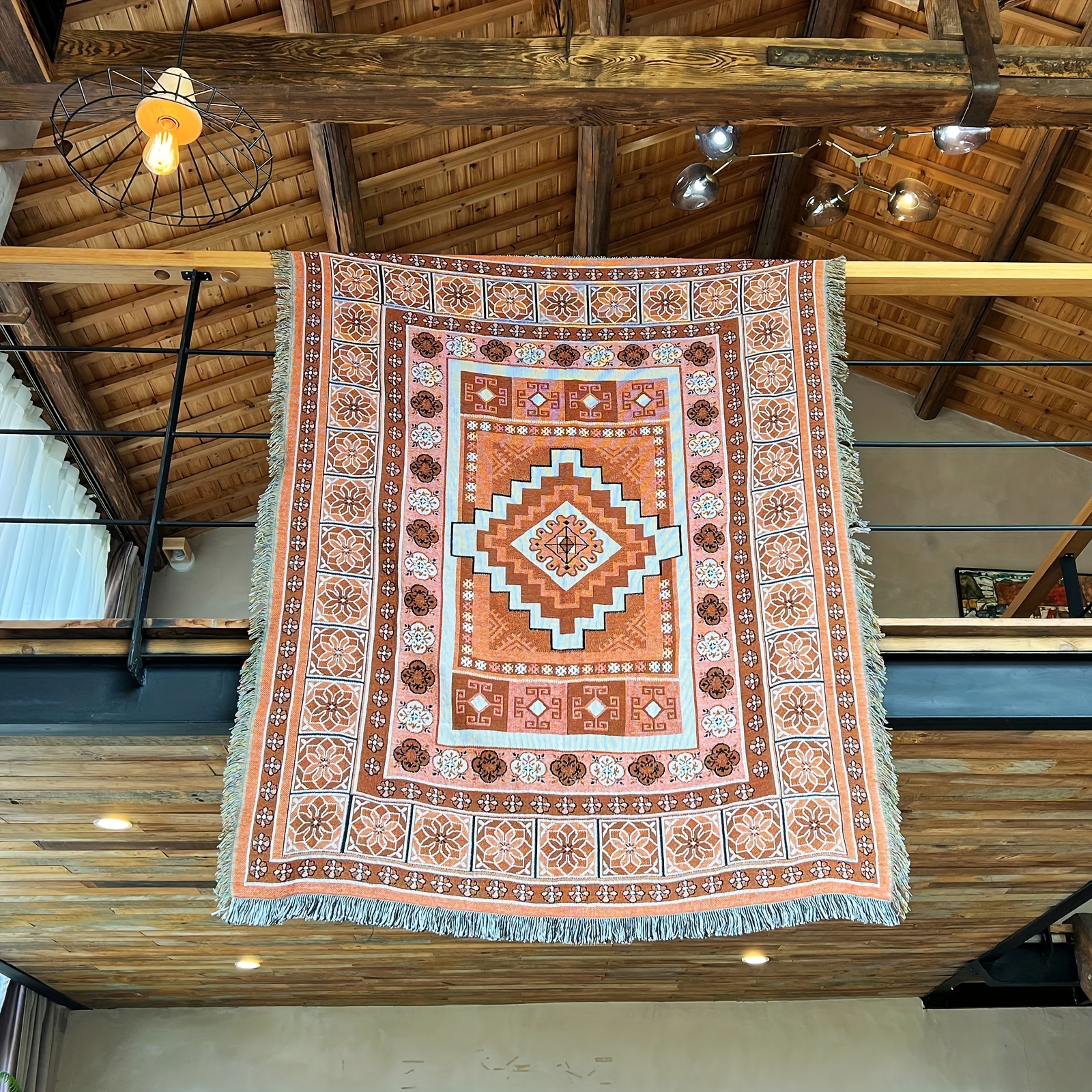 Boho Woven Blanket with Tassels for Home Decor, Beach Trips & Picnics