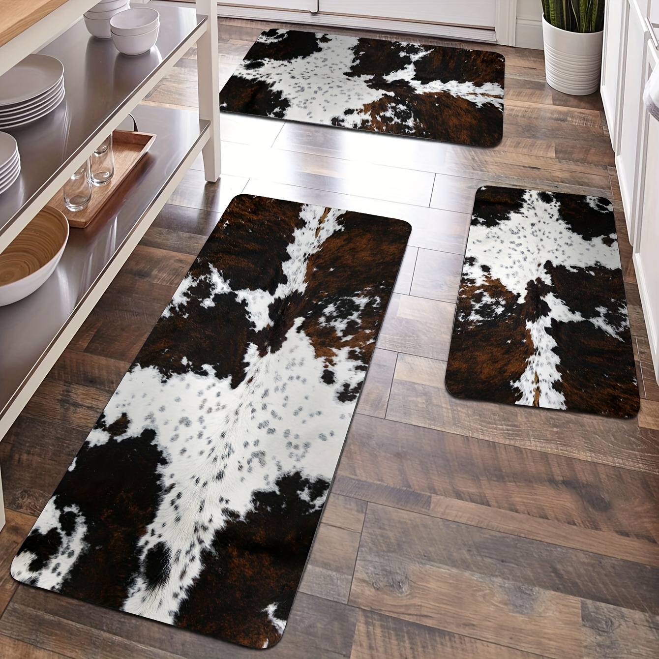 44x150cm Simple Solid Color Oil-proof Kitchen Floor Mat Long Strip