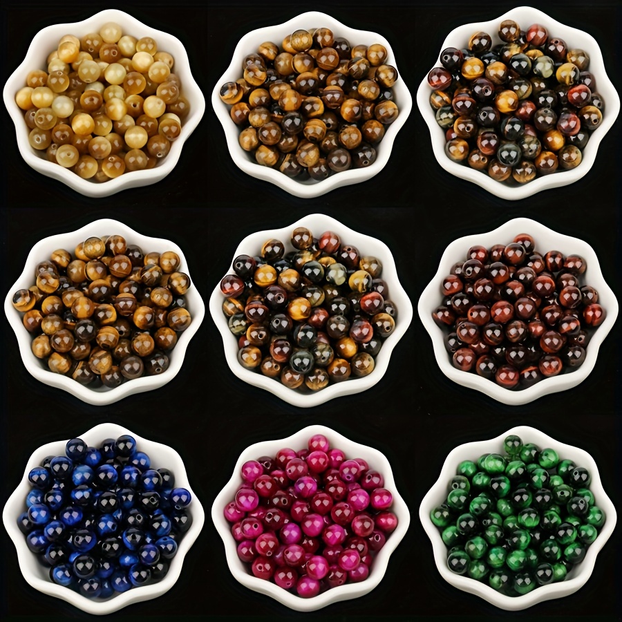 Wholesale Natural Colorful Tiger Eye Loose Round Stone Beads for Jewelry  Making DIY Bracelet Accessories4 6 8 10 12 MM