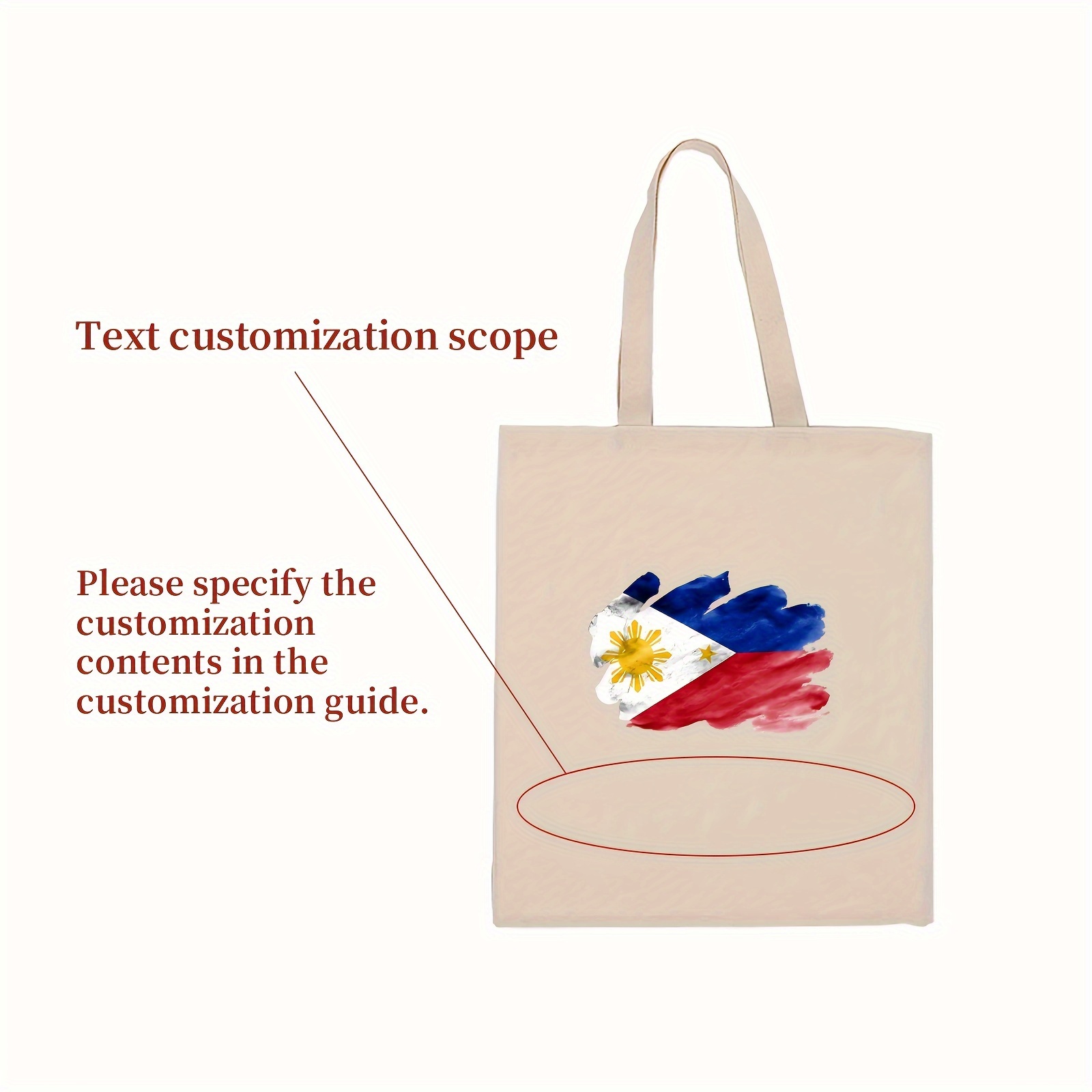 men s customized philippine flag canvas bag name Temu