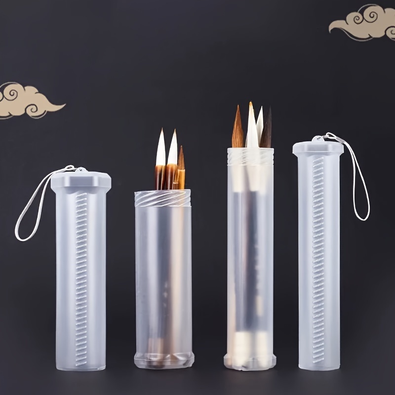 Extendable Plastic Brush Case Clear Paint Brush Holder Long Brushes Tube  Storage Watercolor Pen Container Drawing Tools - Temu