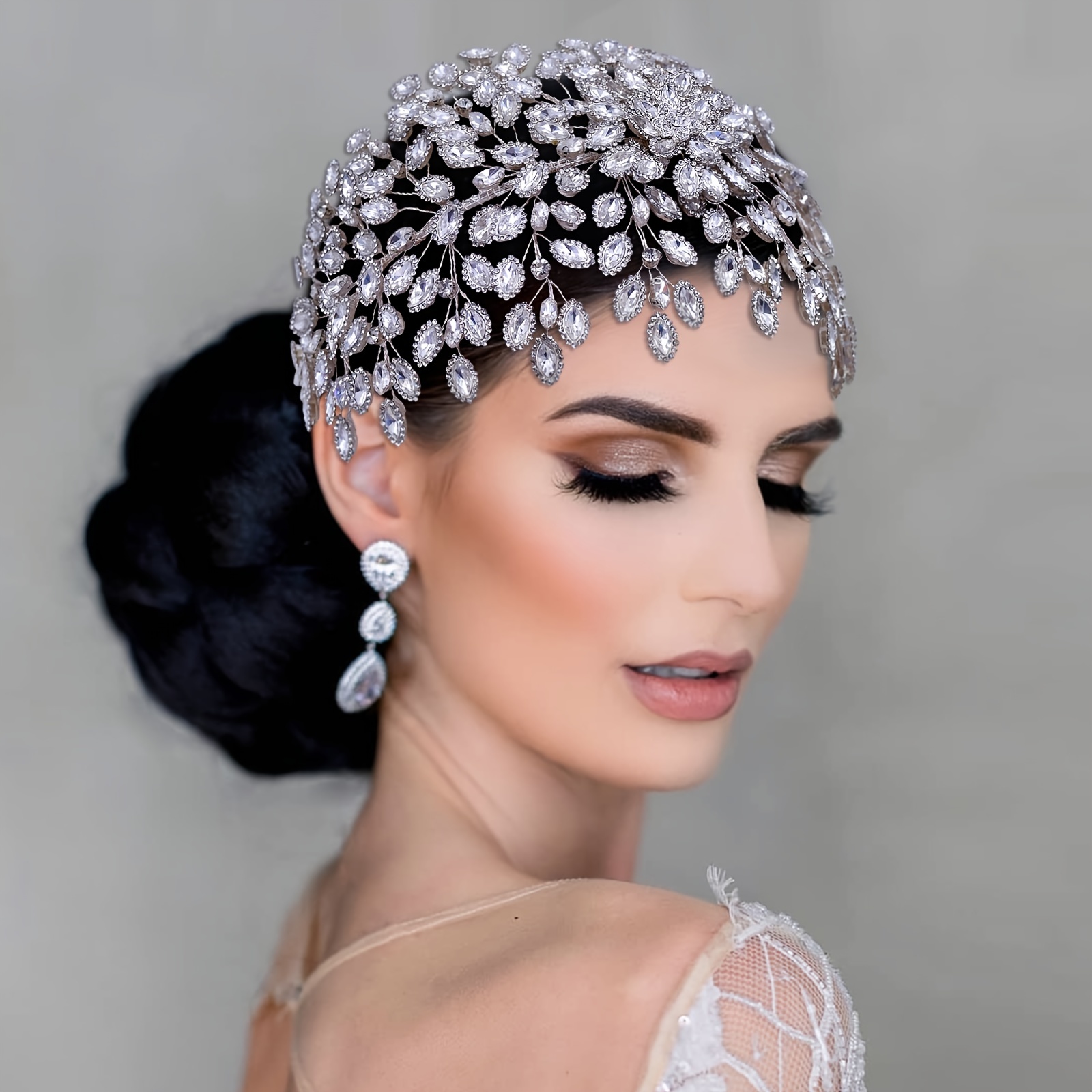 Crystal Rhinestone Head Piece Wedding Dress Bridal - Temu Canada