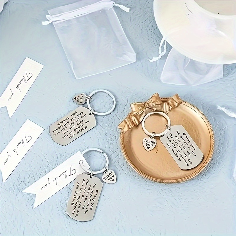 36pcs Stainless Steel Thank You Keychain Set For Employees, Colleagues 