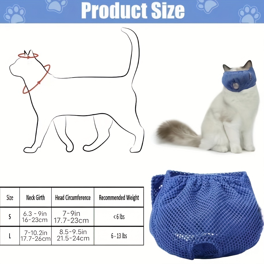 Breathable Cat Mesh Muzzles Anti Biting Adjustable Mouth Cover
