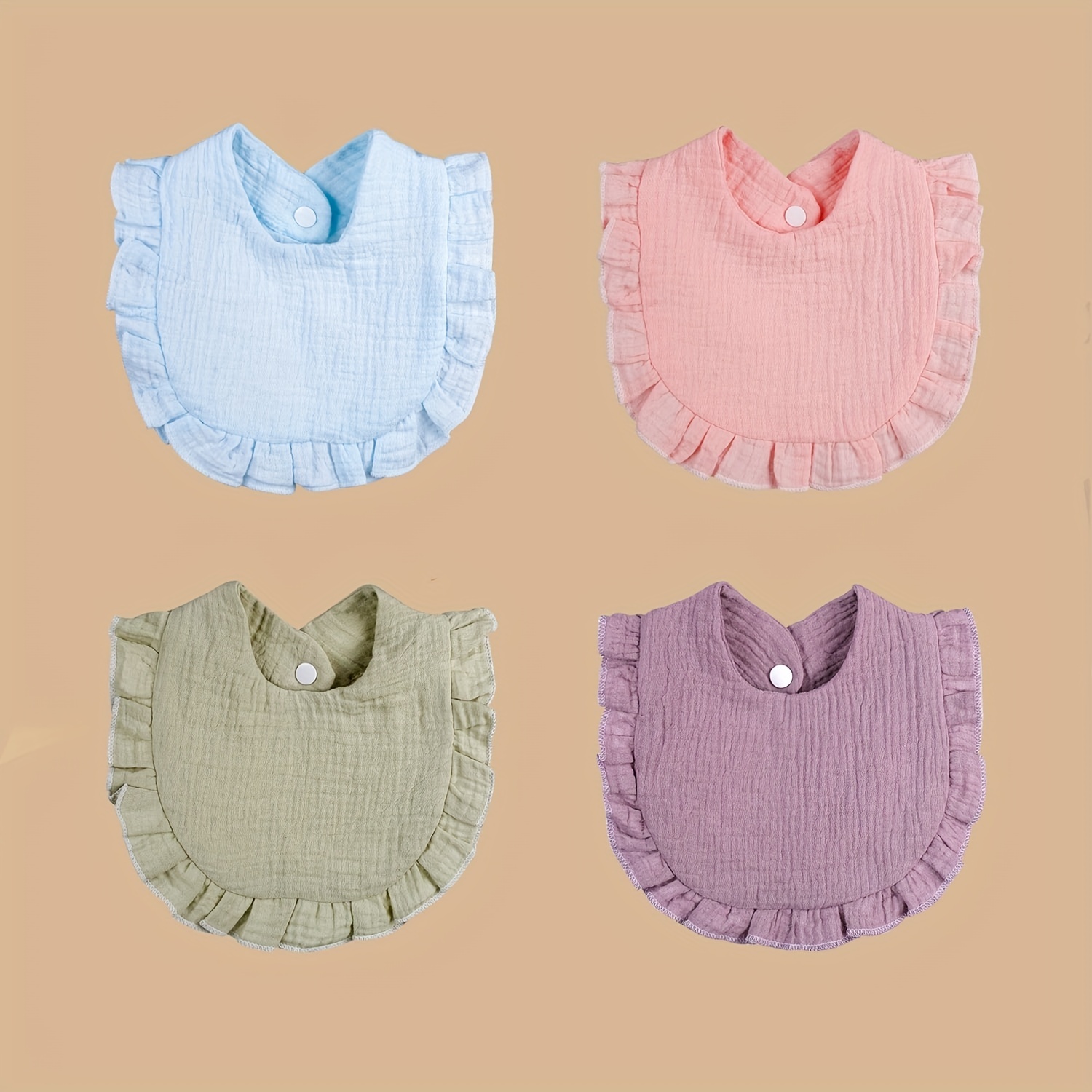 Baby Soft Towel with Lace Edge Muslin Bib
