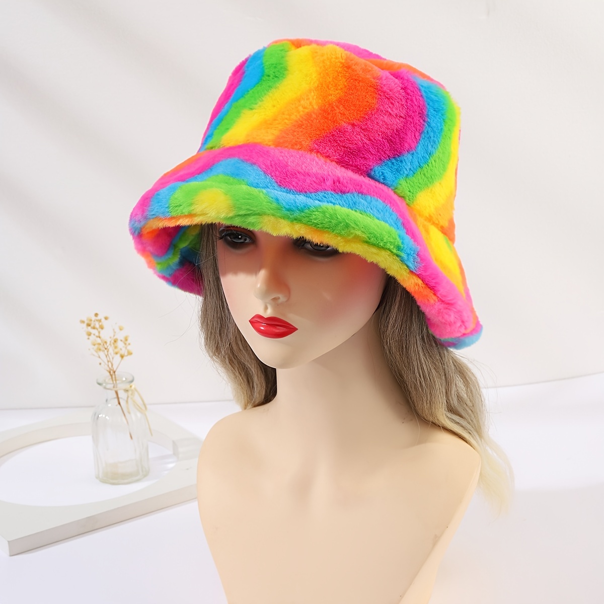 Rainbow Bucket Hat Winter Warm Fisherman Lgbt Pride - Temu