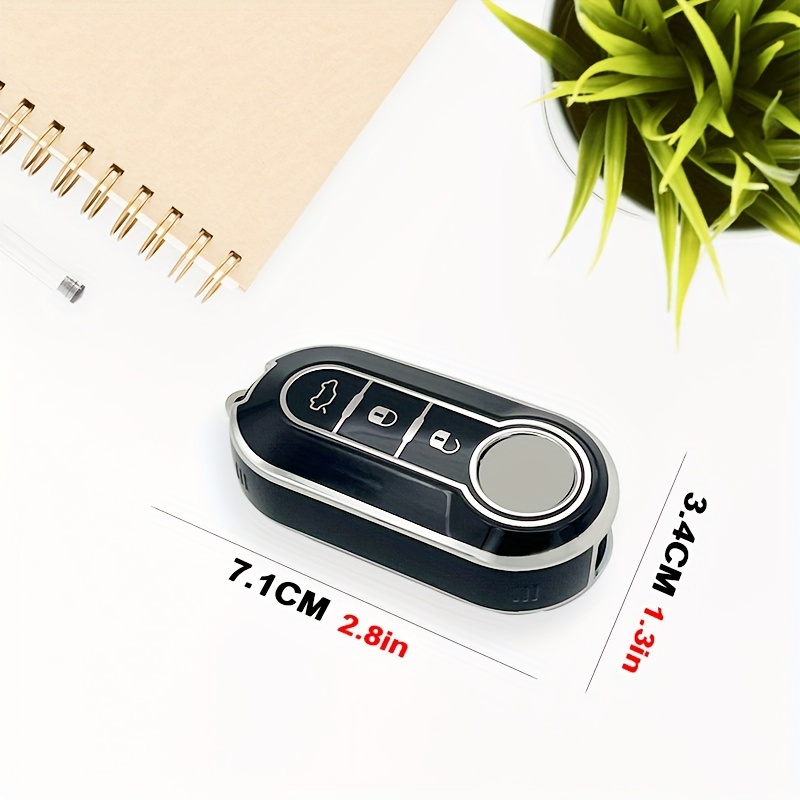 For Fiat 500 Collar Boyue 2010-2015 TPU Car Key Case 3 Buttons Folding  Remote Control Protector Cover Car Accessories