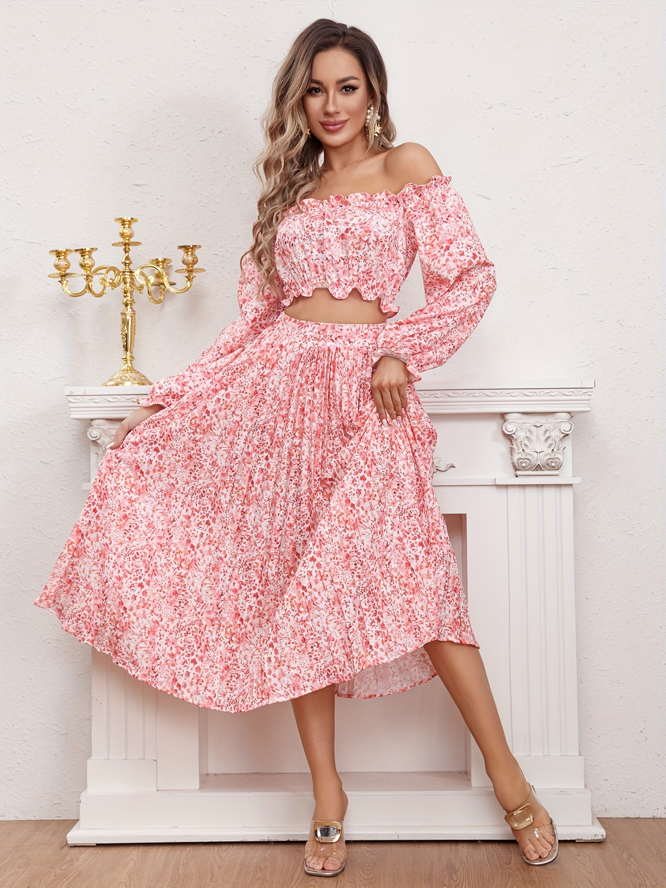 Two piece midi skirt set hotsell