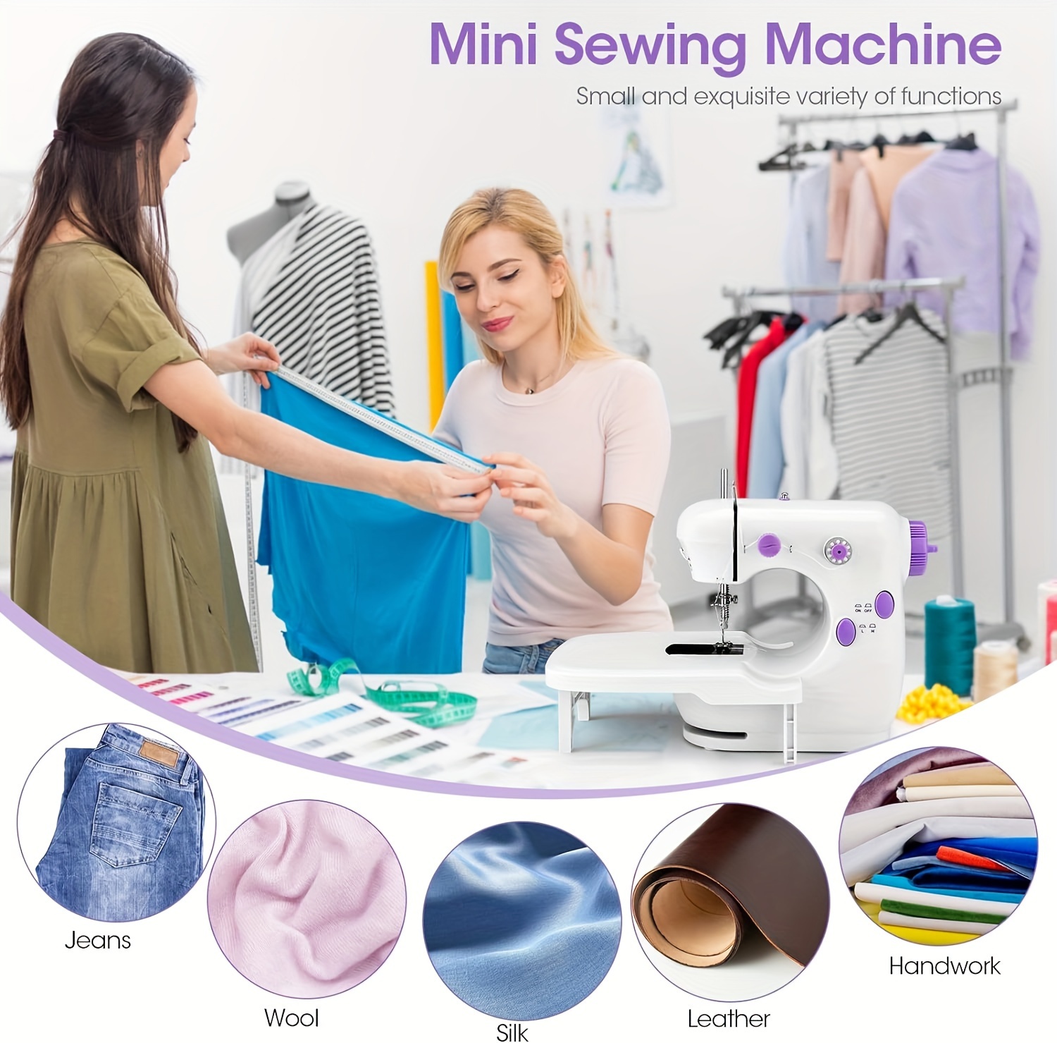 1pc Household Mini Sewing Machine Small, Fully Automatic, Multi Functional,  Thick, Micro Desktop Electric Sewing Machine, Sewing Machines For