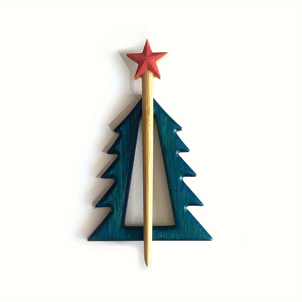 1pc Árbol De Navidad Broche De Madera Diseño Creativo Clip De Suéter Pin  DIY Artesanía Pin De Dibujos Animados Accesorio Regalo De Navidad