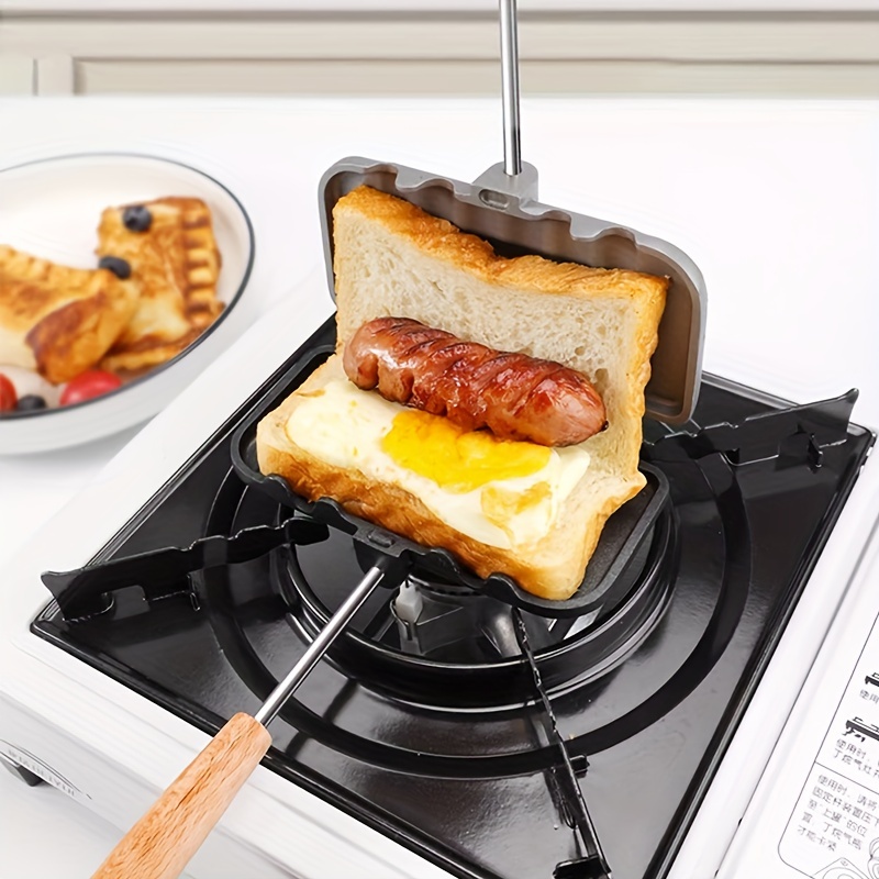 Grilled Cheese Maker Double Sided Detachable Portable Sandwich Cooker  Camping Sandwich Maker Toaster With Wooden Handle - AliExpress