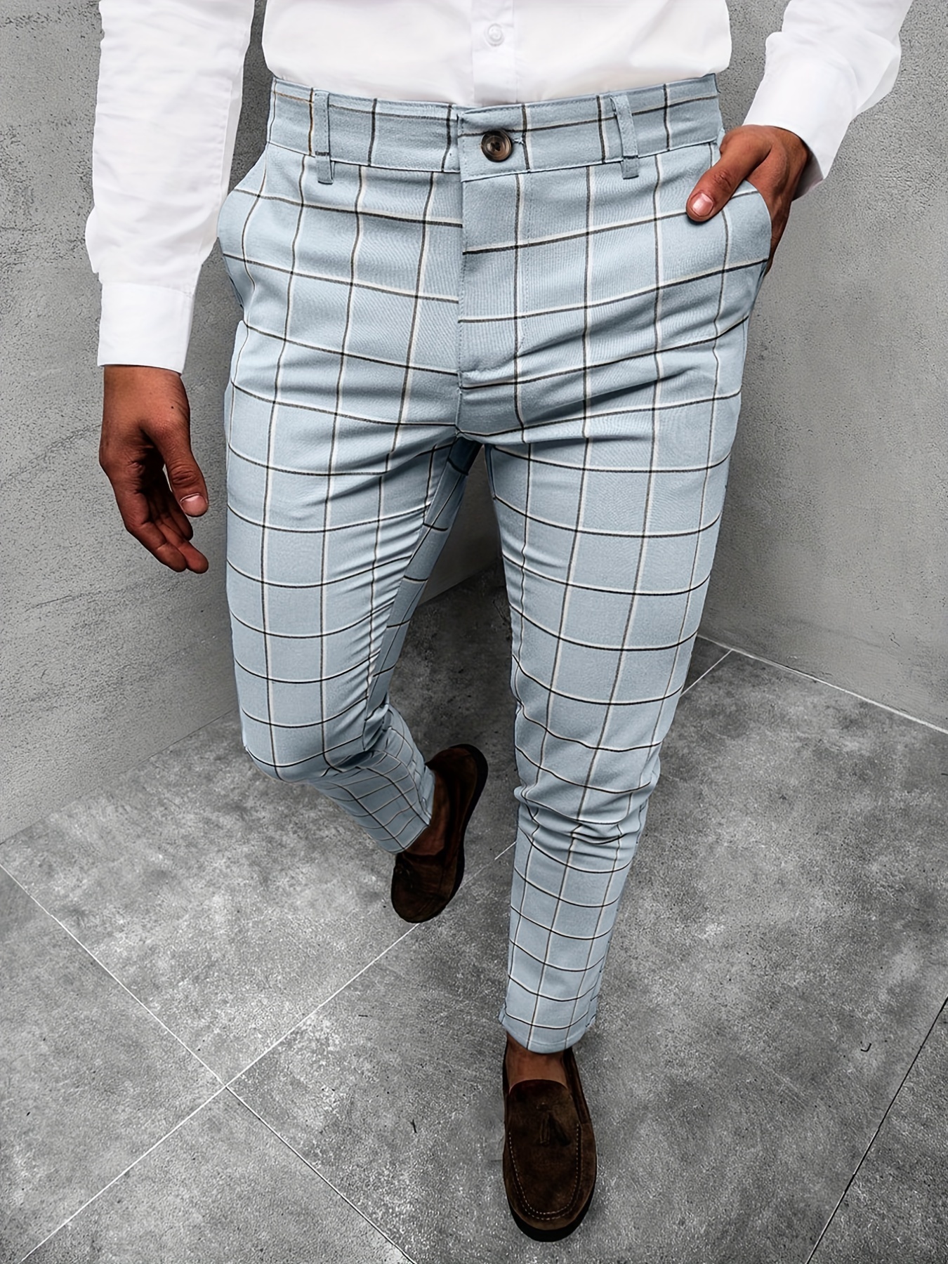 Mens Pants 2021 Pantalon Clasico Hombre Plaid Suit Trousers Wedding Office  Business Slim Fit From Tayler, $40.71