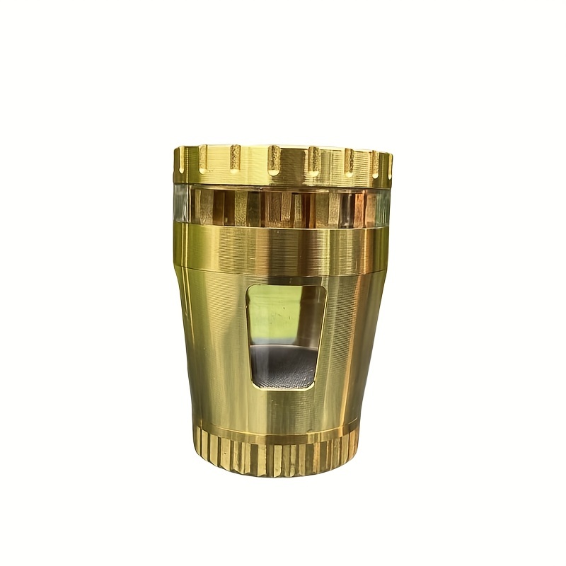 4 Layers Tapered Zinc Alloy Grinder Open Window Transparent - Temu