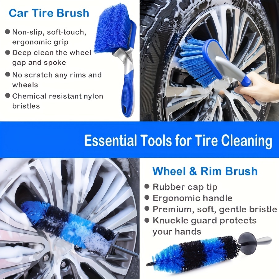 Car Wheel Tire Detailing Brush Set Car Detailing Kit Car - Temu