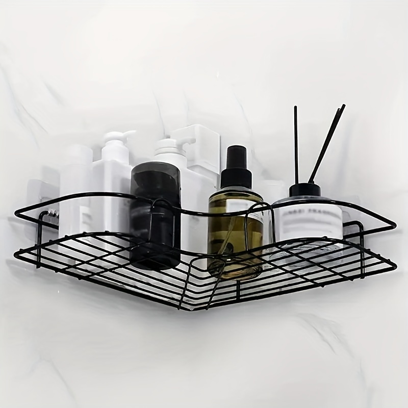1pc Triangle Shower Shelf With Shampoo Holder, Shampoo Body Wash Lotion  Holder, Bedroom Cosmetic Organizer, Home Essential