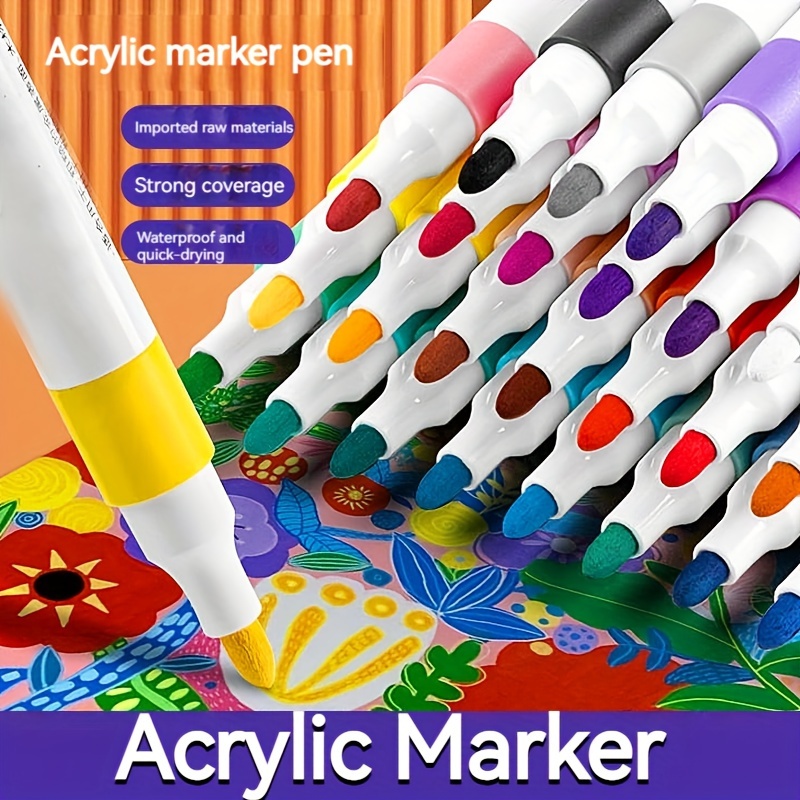 24/36Pcs Acrylic Paint Pens Dual Tip Paint Pens 24/36 Colors Waterproof  Acrylic Paint Marker Quick-Drying Art Painting Pen Set - AliExpress