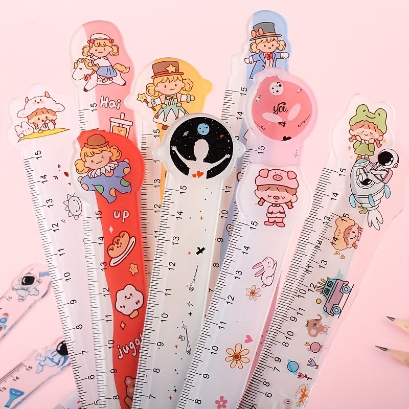 Cute And Lovely Cartoon Drawing Ruler Students Ruler For - Temu