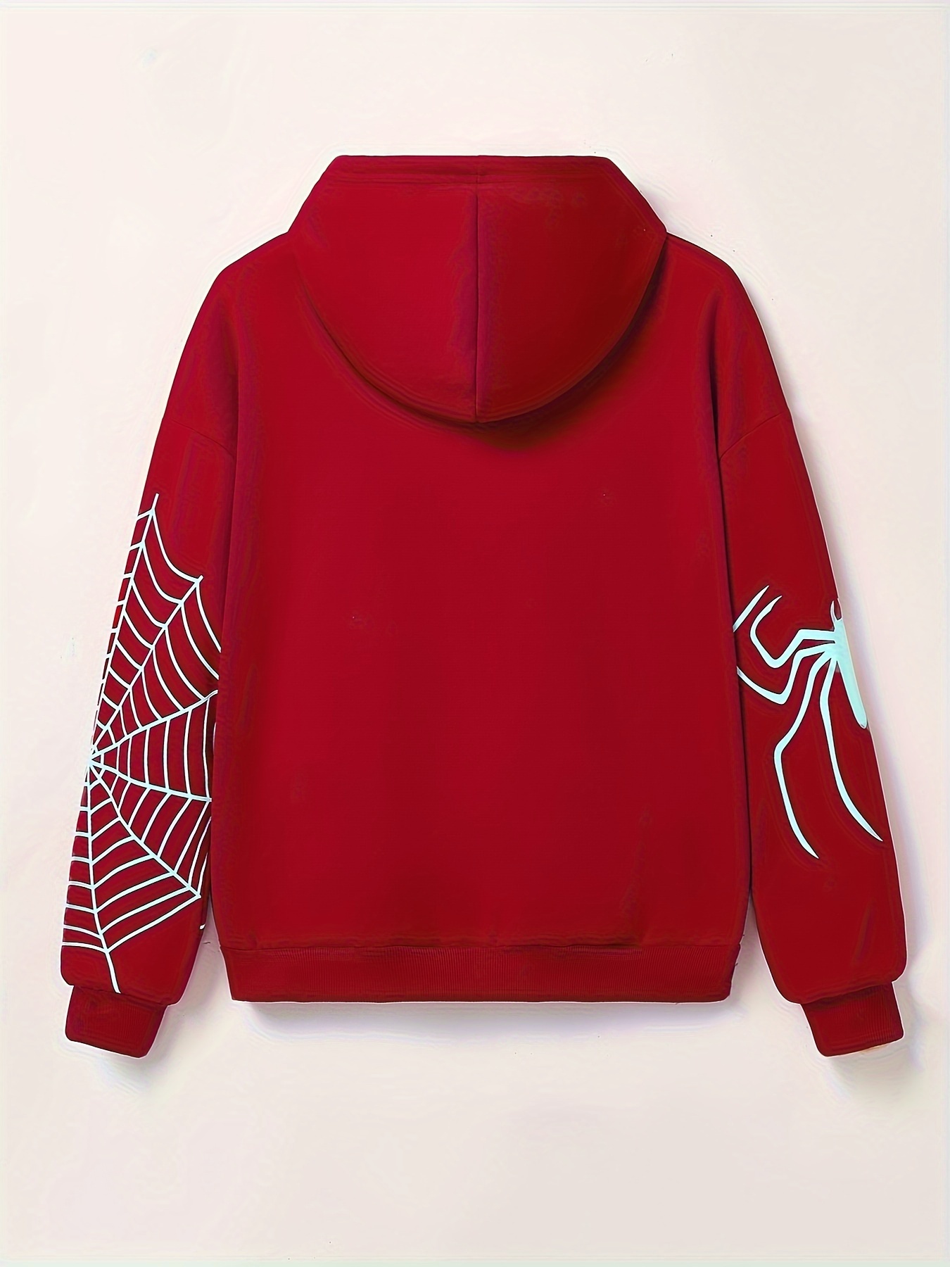 Y2k Spider Web Print Zip Hoodie Long Sleeve Hoodies - Temu Canada