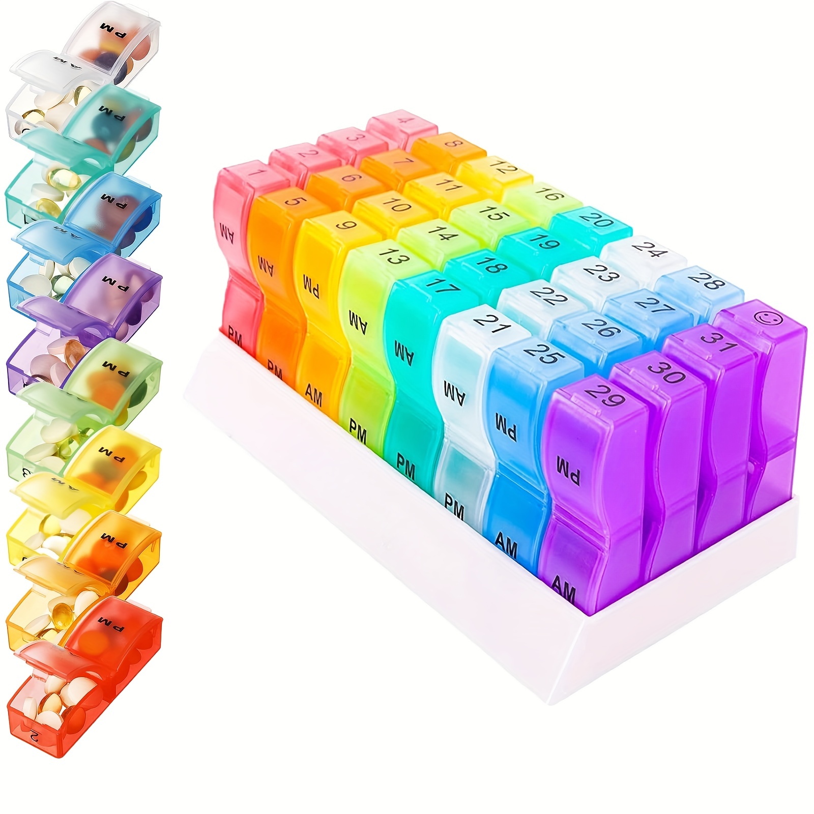 Monthly Pill Organizer 4 Times A Day One Month Pill Box - Temu